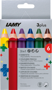 Lamy 3plus kleurpotloden in doos met 6 verschillende kleuren
