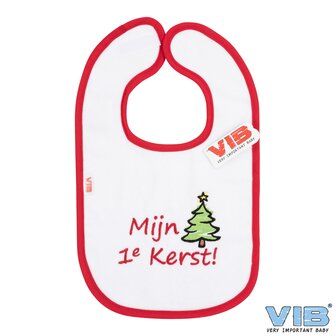 Slabber &#039;Mijn 1e Kerst&#039; Wit-Rood