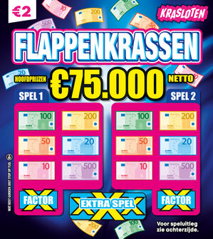 &euro; 2,- Kraslot FlappenKrassen Extra
