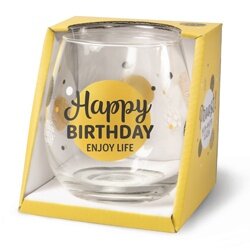 Water- wijnglas Proost - Happy Birthday