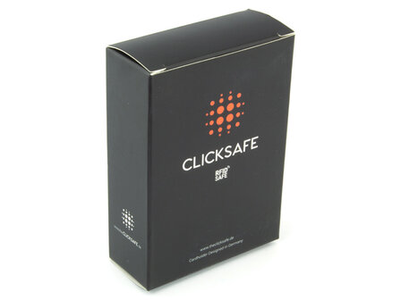 Pasjeshouder Clicksafe kunstleer carbon champagne RFID