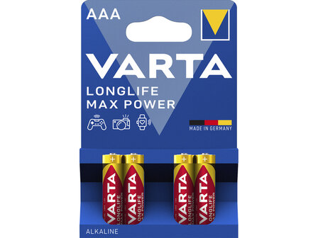 Batterij Varta Longlife Max Power AAA blister a 4 stuks