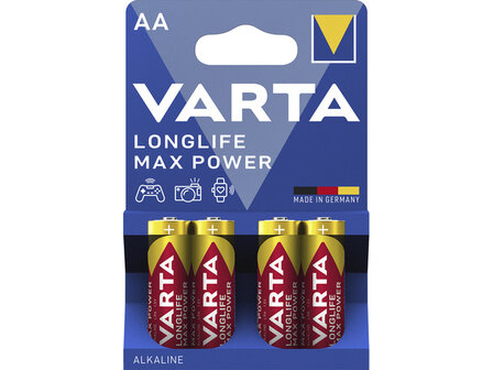 Batterij Varta Longlife Max Power AA blister a 4 stuks