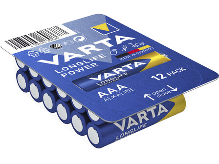 Batterij Varta Longlife Power AAA box a 12 stuks
