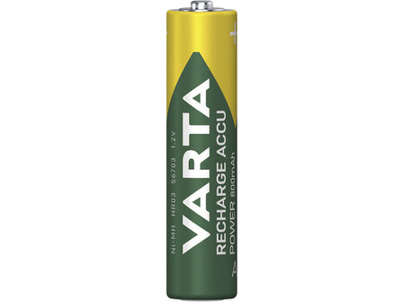 Batterij oplaadbaar Varta AAA 800mAh blister a 4 stuks