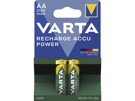 Batterij oplaadbaar Varta AA 2100mAh blister a 2 stuks