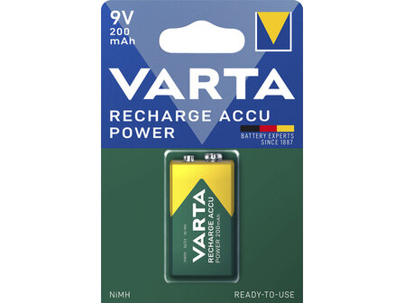 Batterij oplaadbaar Varta 9V 200mAh blister a 1 stuks