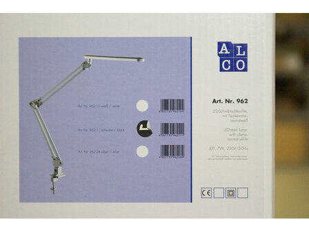 Bureaulamp Alco zwart LED met klem 230V 7W