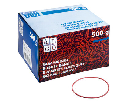 Elastieken Alco 65mm 500 gram in doos rood