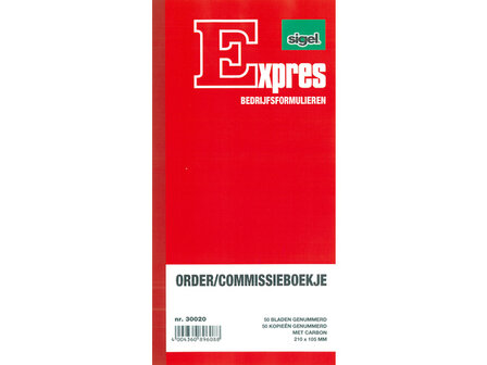 Order / commissieboekje Sigel Expres met carbon 2x50 blad