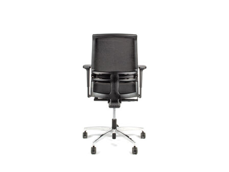 Bureaustoel Linea Omnia 01 zwart/grijs met 3D armleuning en aluminium voet