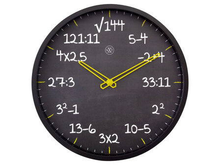 Reken wandkllok - 30cm -Stille klok- Rekenformule design - nXt by NeXtime - &quot;Maths&quot;