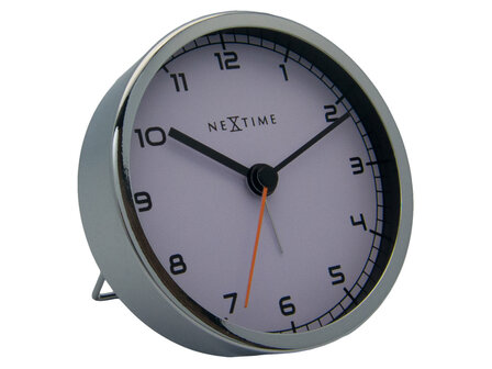 wekker NeXtime 9 x 9 x 7.5 cm, metaal, wit, &#039;Company Alarm&#039;