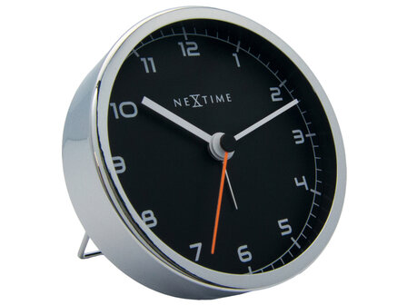 wekker NeXtime 9 x 9 x 7.5 cm, metaal, zwart, &#039;Company Alarm&#039;