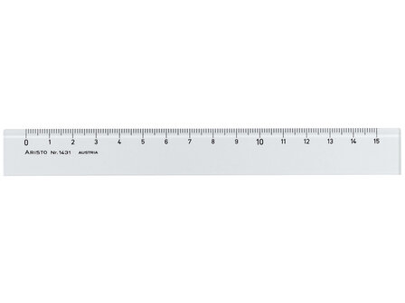 Liniaal Aristo 15cm glashelder plexiglas