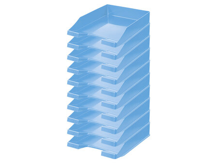 Brievenbak HAN A4 plastic Trend colour l.blauw doos 6 stuks