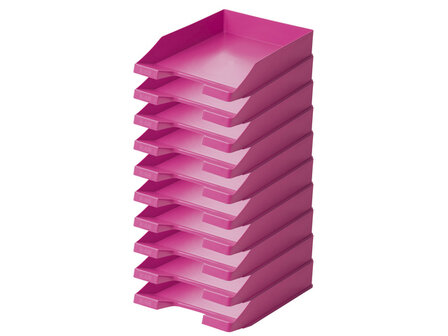 Brievenbak HAN A4 plastic Trend colour roze doos 6 stuks