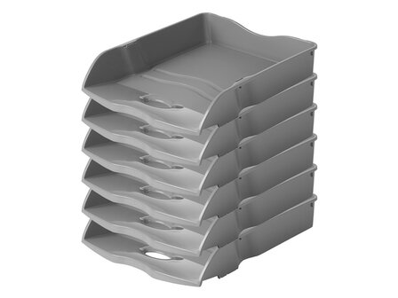 Brievenbak HAN Re-LOOP A4/C4 grijs doos 6 stuks Stapel- en  nestbaar