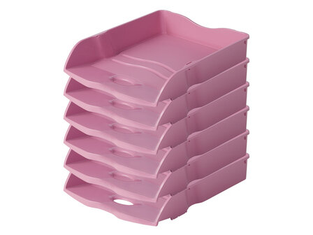 Brievenbak HAN Re-LOOP A4/C4 roze doos 6 stuks Stapel- en   nestbaar