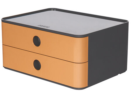 Smart-box Han Allison met 2 lades caramel bruin, stapelbaar
