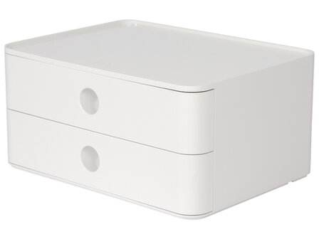 Smart-box Han Allison met 2 lades sneeuw wit, stapelbaar