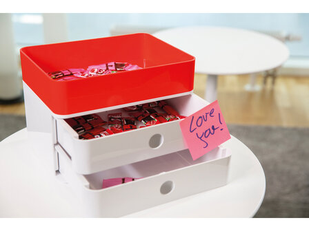 Smart-organiser Han Allison box met binnenschaal en deksel  kersen rood, stapelbaar