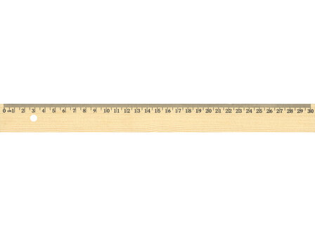 Liniaal Westcott 30cm hout met metaalinleg