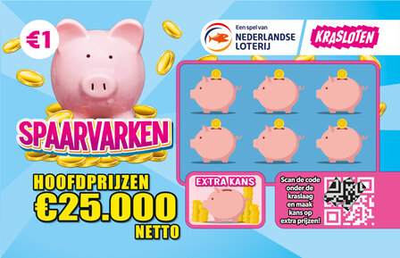 &euro; 1,- Kraslot Spaarvarken