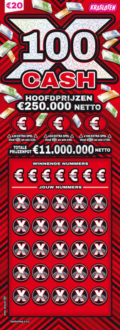€ 20 ,- Kraslot 100x Cash