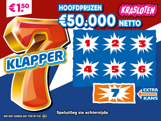 € 1,50 Kraslot 7 Klapper