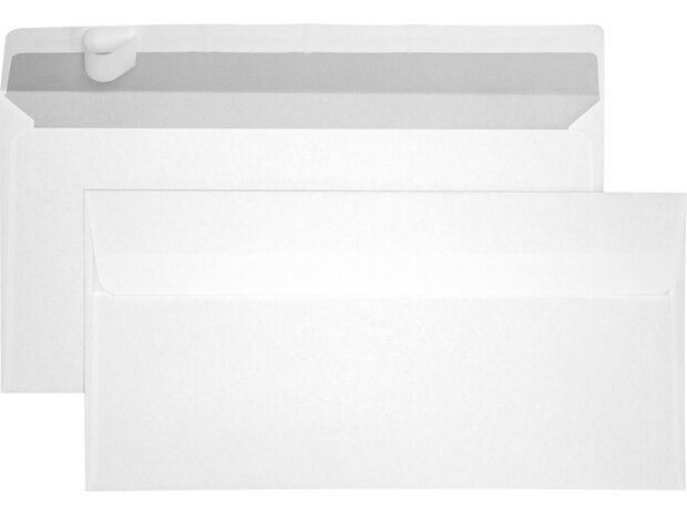 Dienst envelop Raadhuis 110x220mm DL (EA5/6) wit met plakstrip krimp 25 stuks