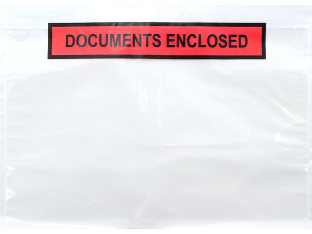Paklijst envelop binnenmaat 225x165mm A5 50 micron documents enclosed 1000 stuks