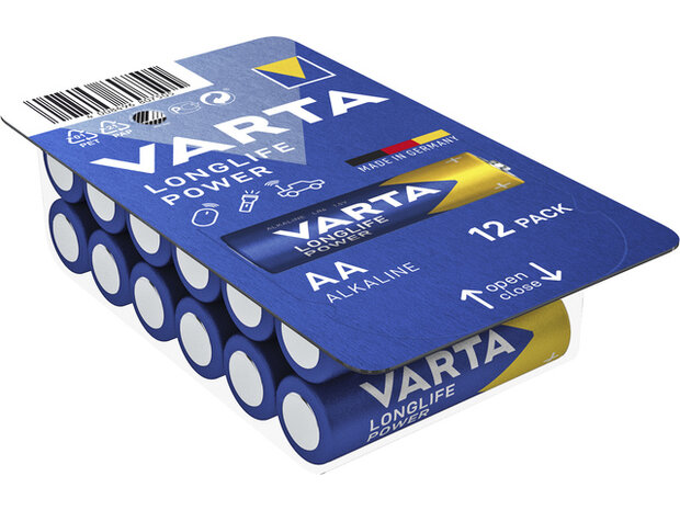 Batterij Varta Longlife Power AA box a 12 stuks