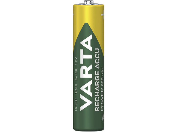 Batterij oplaadbaar Varta AAA 800mAh blister a 2 stuks