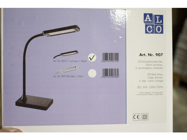 Bureaulamp Alco zwart LED 230V 6W dimbaar