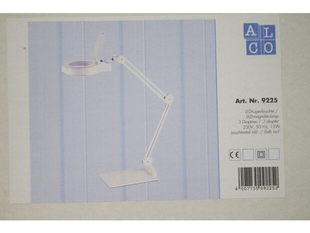 Bureaulamp met loep Alco LED wit 9,6W