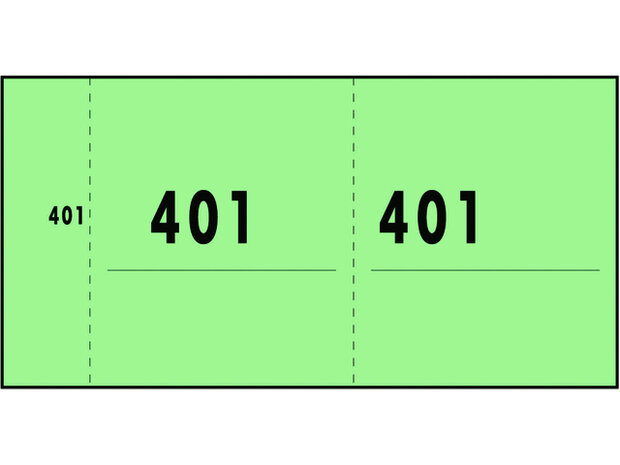 Nummerblok Sigel Expres groen 10 blok a 100 vel 1 t/m 1000