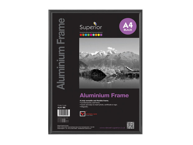 Fotolijst Seco A4 zwartkleurig Geborsteld aluminium 11mm