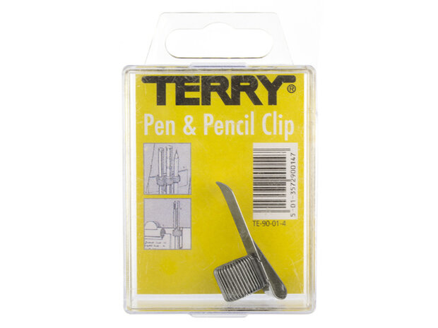 Terry Clip voor 1 pen of potlood zilver