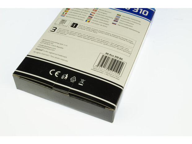 Calculator Rebell ECO 310 BX zwart desk 8 digit Blauwe Engel certificaat