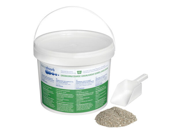 Bindmiddel Easy Absorb grove korrel, voor alle soorten  vloei- stoffen/oppervlakken 1,5 liter