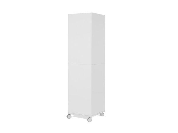 Whiteboard Rocada Skincube 55x55x200cm mobiel wit met 4     zijden