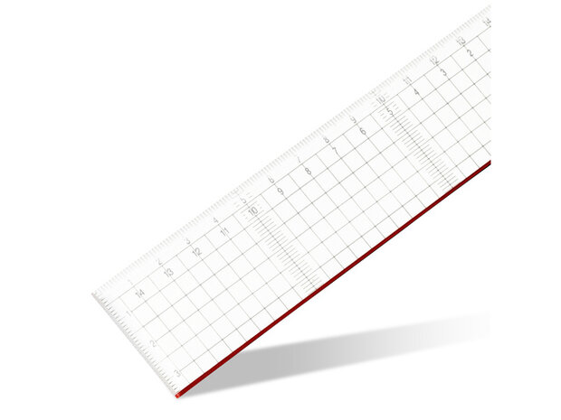 Snijliniaal Aristo 30cm plexiglas met stalen kant