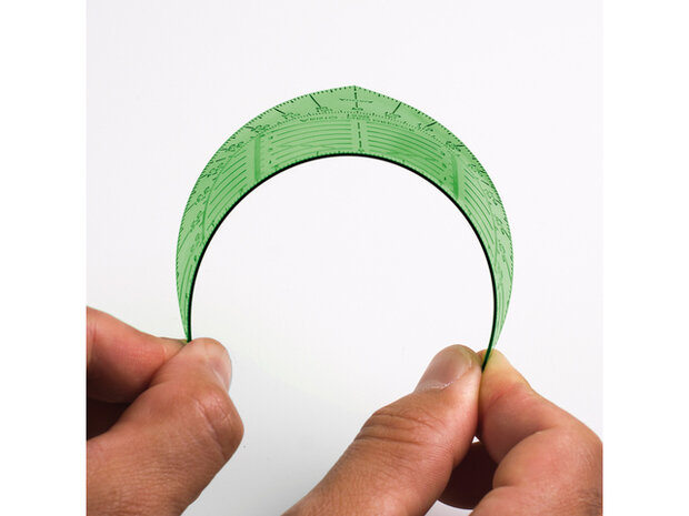 Geodriehoek Aristo 14 cm flexibel groen