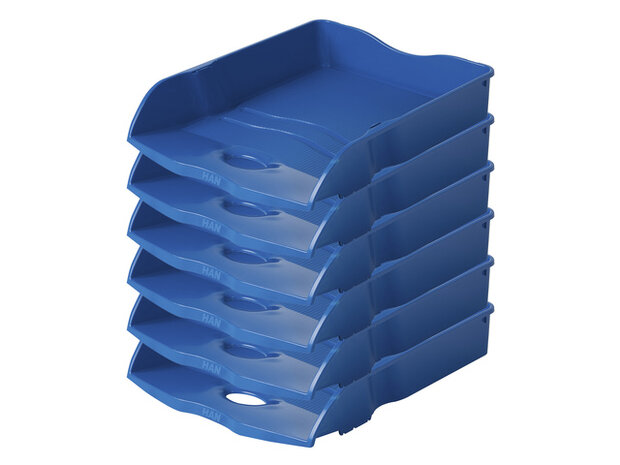 Brievenbak HAN Re-LOOP A4/C4 blauw doos 6 stuks Stapel- en  nestbaar