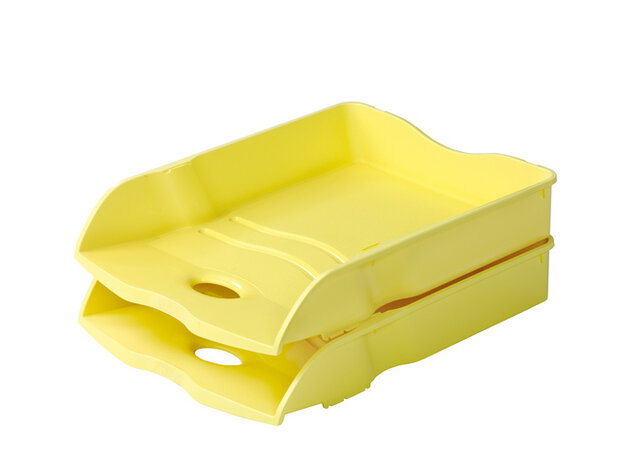 Brievenbak HAN Re-LOOP A4/C4 stapel- en nestbaar, geel 100% gerecycled materiaal