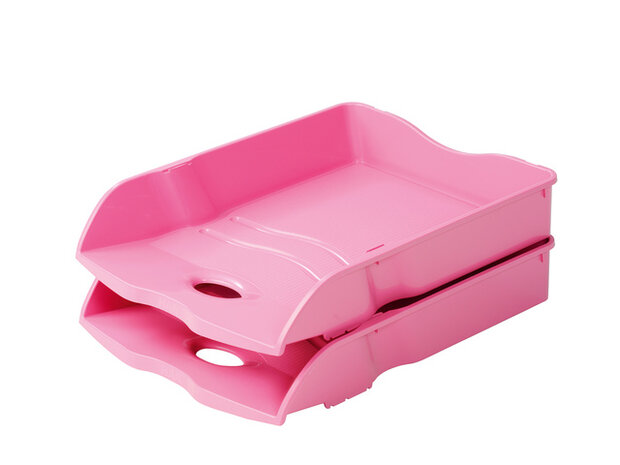 Brievenbak HAN Re-LOOP A4/C4 stapel- en nestbaar, roze 100% gerecycled materiaal