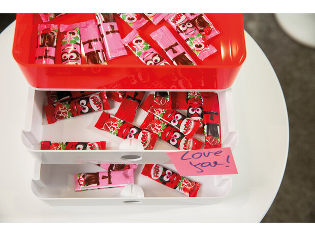 Smart-organiser Han Allison box met binnenschaal en deksel  kersen rood, stapelbaar