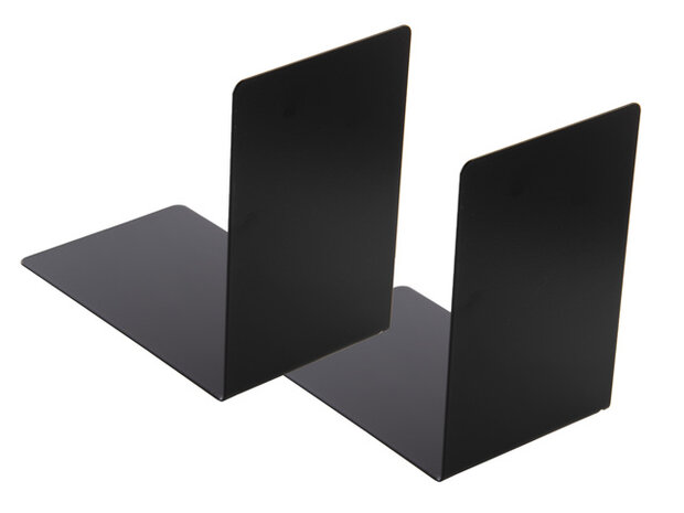 Boekensteun Westcott zwart metaal 2 stuks 90x140x140mm
