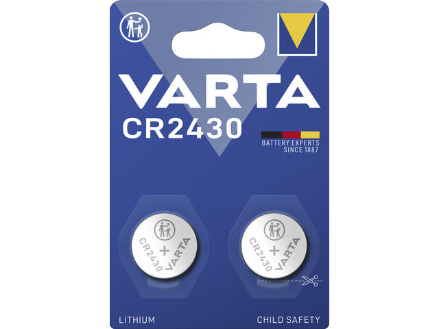 Knoopcel Varta lithium CR2430 blister a 2 stuks